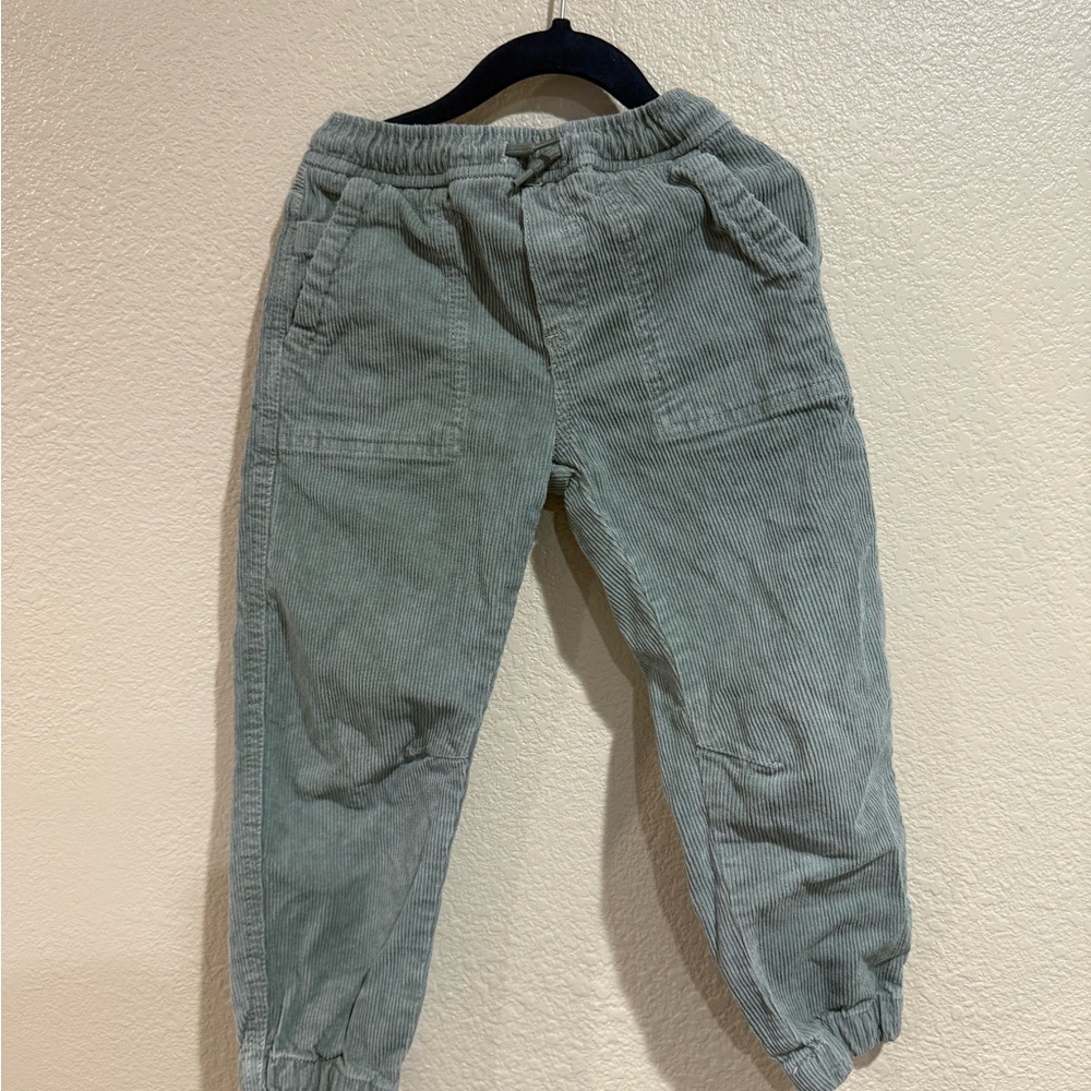 Used - Zara Kids Corduroy Joggers - Soft Green